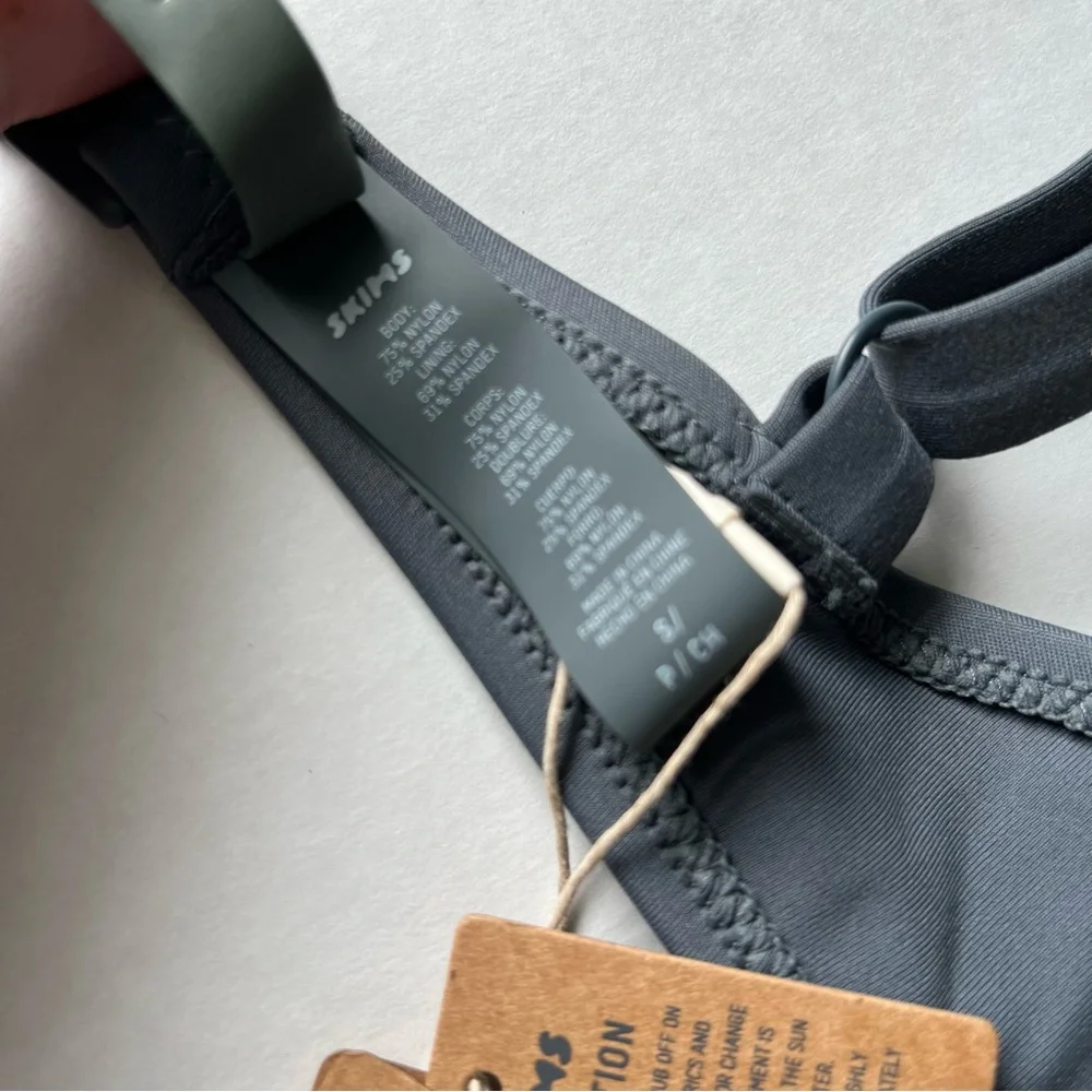 *SOLD C* NWT SKIMS Ruched bikini top Rhinestone strappy bikini bottom small - Picture 4 of 15